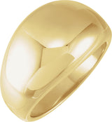 14K Yellow Gold 12mm Dome Ring