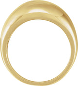 14K Yellow Gold 12mm Dome Ring