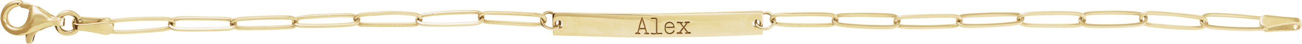 14K Yellow Gold Engravable Bar 7" Bracelet