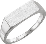 14K White Gold 15x7 mm Rectangle Signet Ring