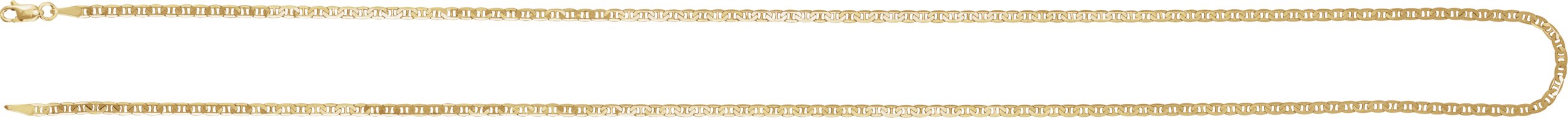 14K Yellow Gold 2.25mm Curbed Anchor 18" Chain