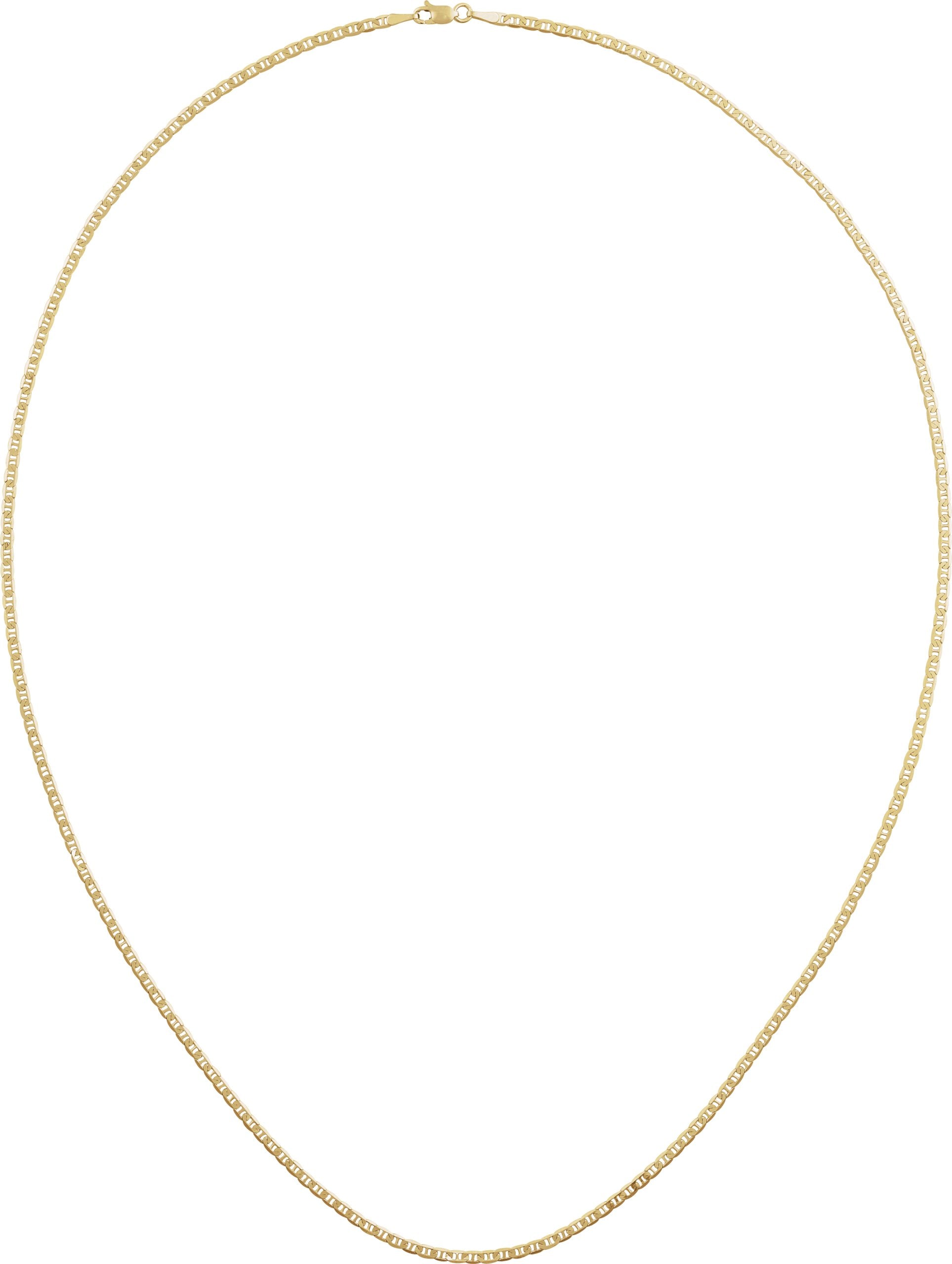 14K Yellow Gold 2.25mm Curbed Anchor 18" Chain