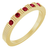 14K Yellow Natural Ruby Stackable Ring