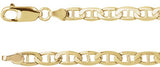14K Yellow Gold 4.5mm Curbed Anchor 24" Chain