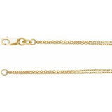 14K 1 mm cable chain