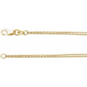 14K 1 mm cable chain