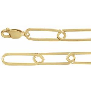 14-karat gold 6.2 mm paper clip chain