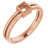 18K Rose 3.25mm Square Ring Mounting