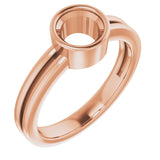 14K Rose 6mm Round Ring Mounting