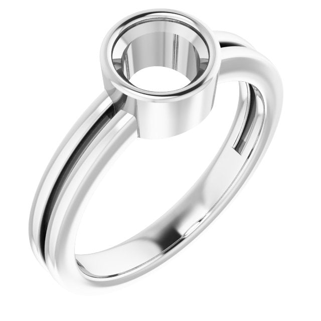 10K White 6mm Round Ring Mounting