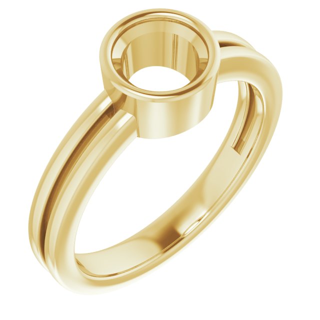 14K Yellow 6mm Round Ring Mounting