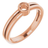 18K Rose 3.4mm Round Ring Mounting