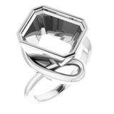 Platinum 12x10 mm Emerald Ring Mounting