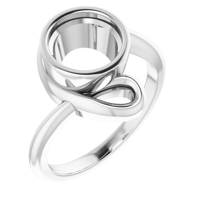 10K White 8mm Round Ring Mounting