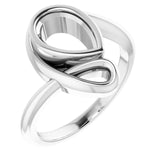 Platinum 9x6 mm Pear Ring Mounting