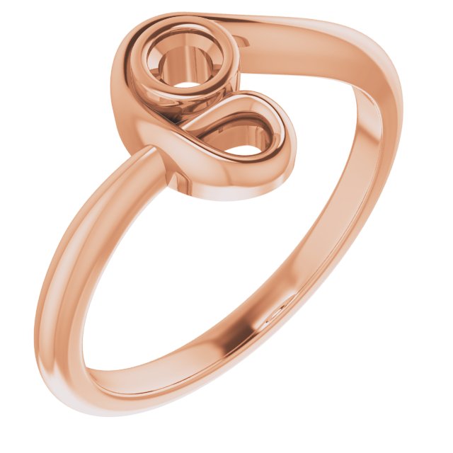 10K Rose 3mm Round Ring Mounting