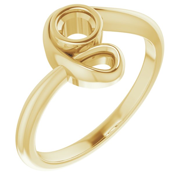 18K Yellow 3.8mm Round Ring Mounting