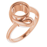 10K Rose 7.4mm Round Ring Mounting