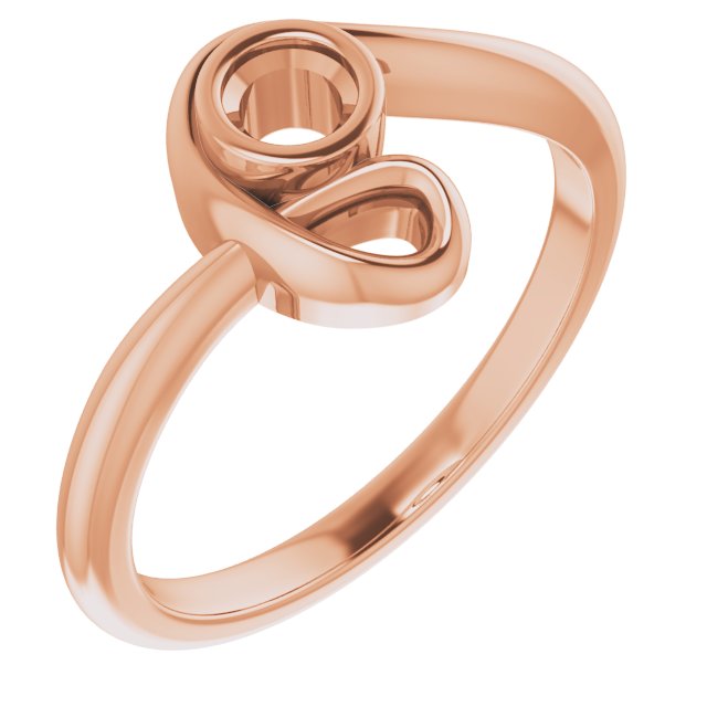 10K Rose 3.5mm Round Ring Mounting