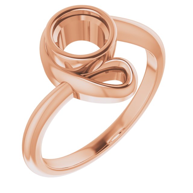 10K Rose 5.8mm Round Ring Mounting