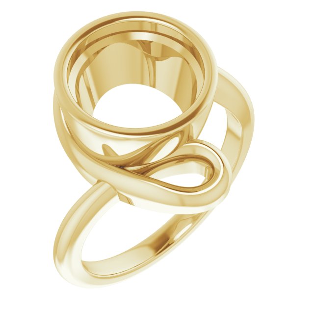 14K Yellow 10mm Round Ring Mounting