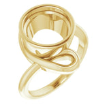 18K Yellow 10mm Round Ring Mounting