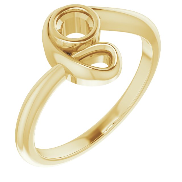 18K Yellow 3.75mm Round Ring Mounting