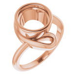 18K Rose 9mm Round Ring Mounting