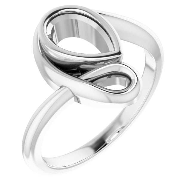 Continuum Sterling Silver 8x5 mm Pear Ring Mounting