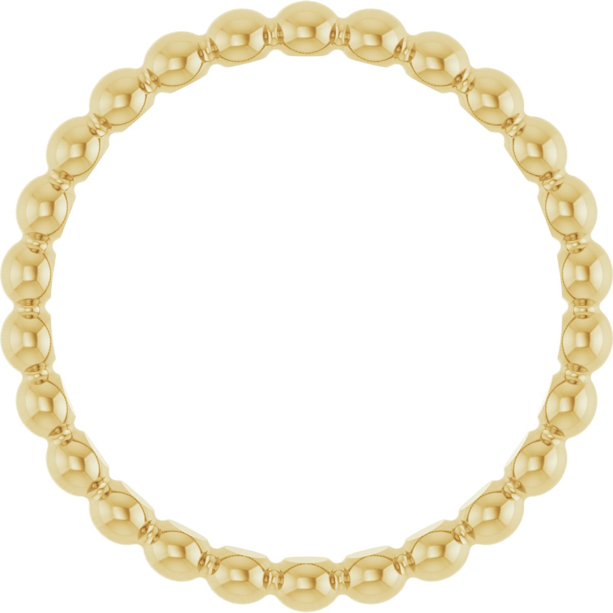 18K Yellow Gold Beaded Stackable Ring