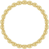 18K Yellow Gold Beaded Stackable Ring