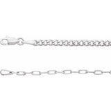2.7 mm long sterling silver paperclip-style chain