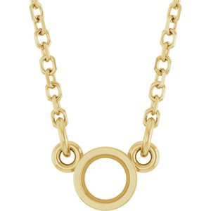 14K Yellow 3 mm Round Bezel Set Solitaire 18" Necklace Mounting