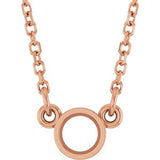 14K Rose 3.4 mm Round Bezel Set Solitaire 18" Necklace Mounting