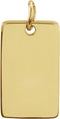 18K Yellow Gold Vermeil Be Posh® Engravable Rectangle Pendant