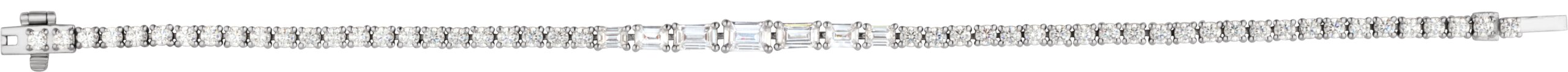 Brc977 / Bracelet / Set / 14K White / Emerald / Lab-Grown Diamond / Lab-Grown Diamond / 5.5 X 3.5Mm :: 4 5/8 Ctw / Si, GH / 7 In / Polished / 4 5/8 Ctw Lab-Grown Diamond Line Bracelet