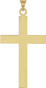 14K Yellow Gold 49.4x25 mm Cross Pendant