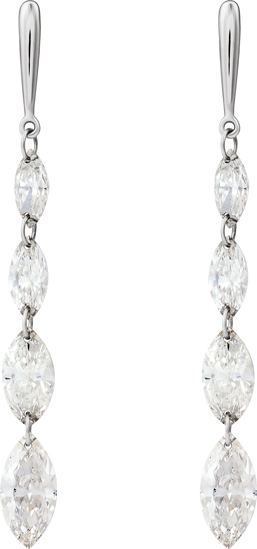 14K White Gold 1 1/2 CTW Lab-Grown Diamond Drilled Diamond Earrings