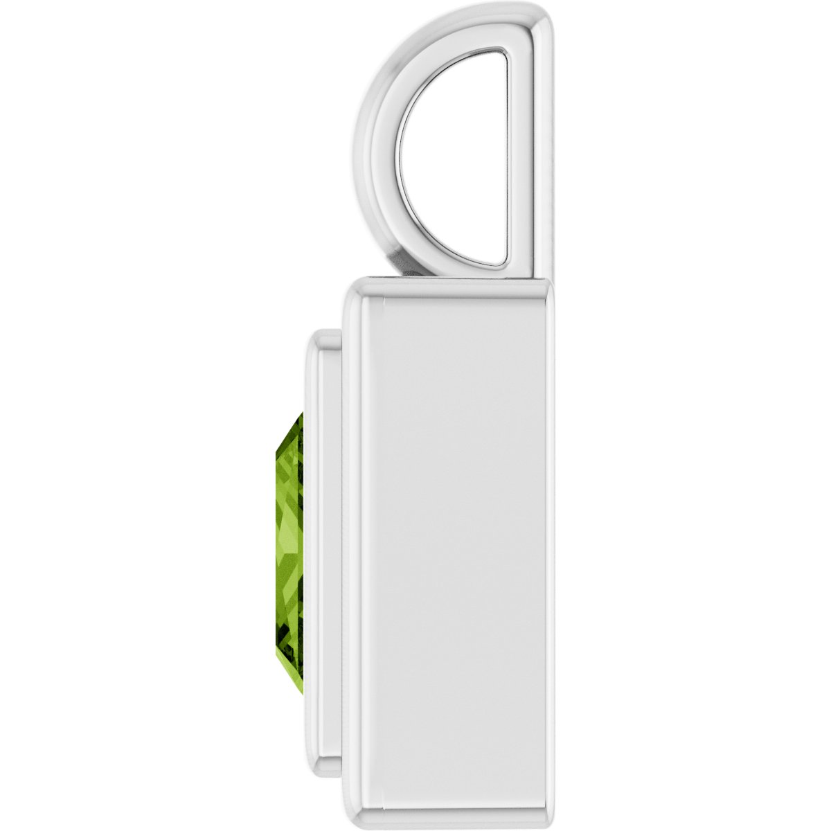 14K White Gold Natural Peridot Charm/Pendant