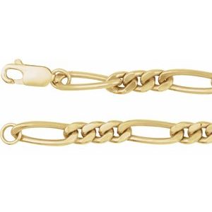 14K 5.2 mm Figaro chain