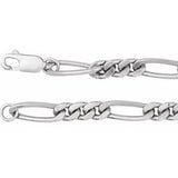 Figaro chain in sterling silver, 5.2 mm