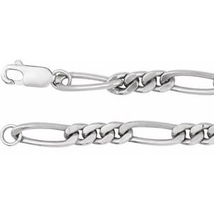 Figaro chain in sterling silver, 5.2 mm