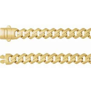 14K 7.4 mm curb chain