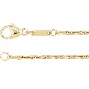 14K 1.5 mm barley grain chain