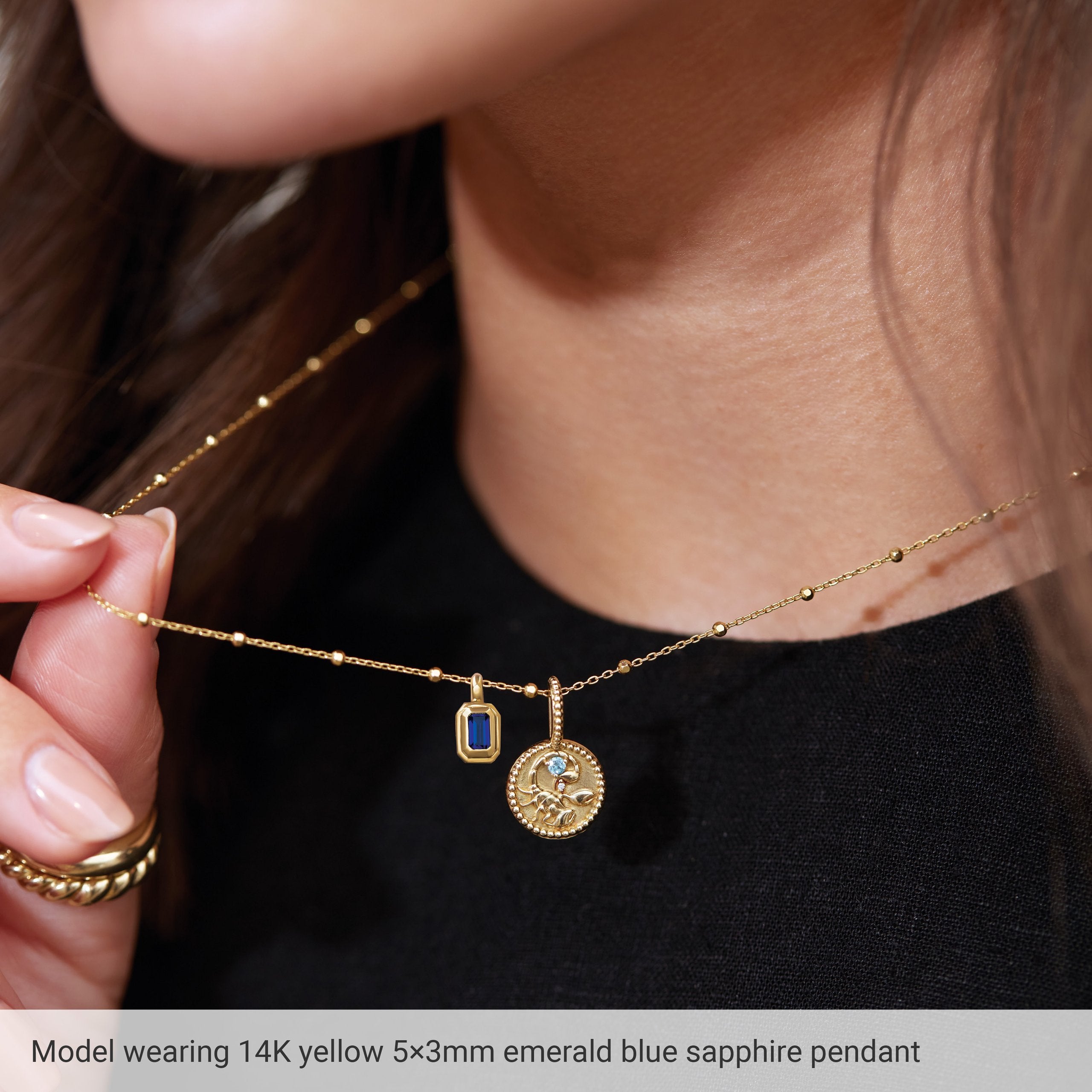 14K White Gold Natural Peridot Charm/Pendant