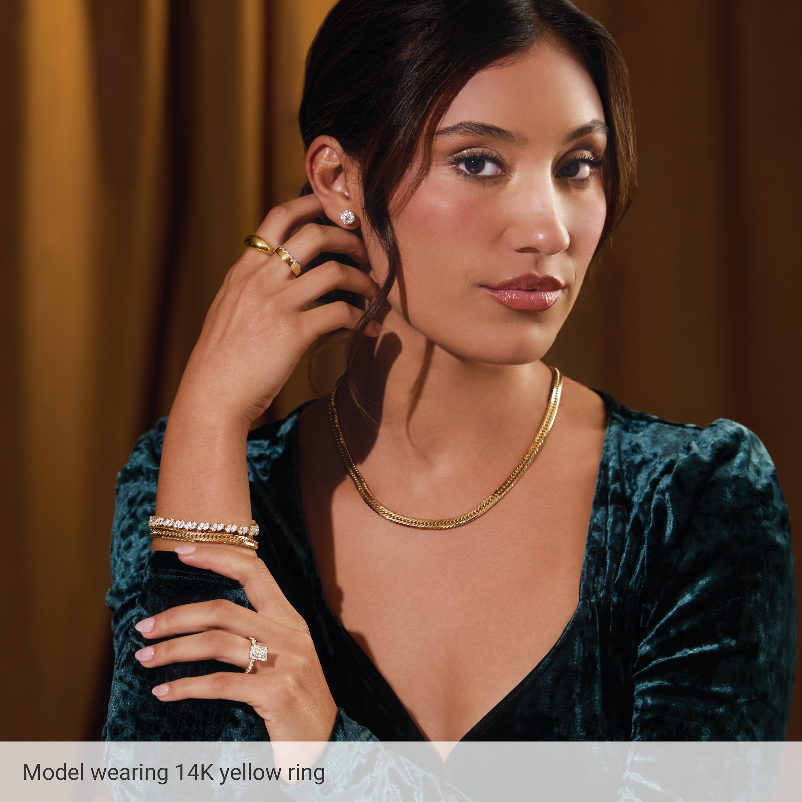 14K Yellow Gold 12mm Dome Ring