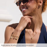 Platinum Natural Amethyst Solitaire Charm/Pendant