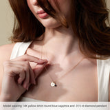 88002 / Pendant / Set / Platinum / Round / Natural Aquamarine / 4Mm :: 0.015 Ct / Natural Diamond / Si2-Si3, GH / Polished / Natural Aquamarine And .015 Ct Natural Diamond Charm/Pendant