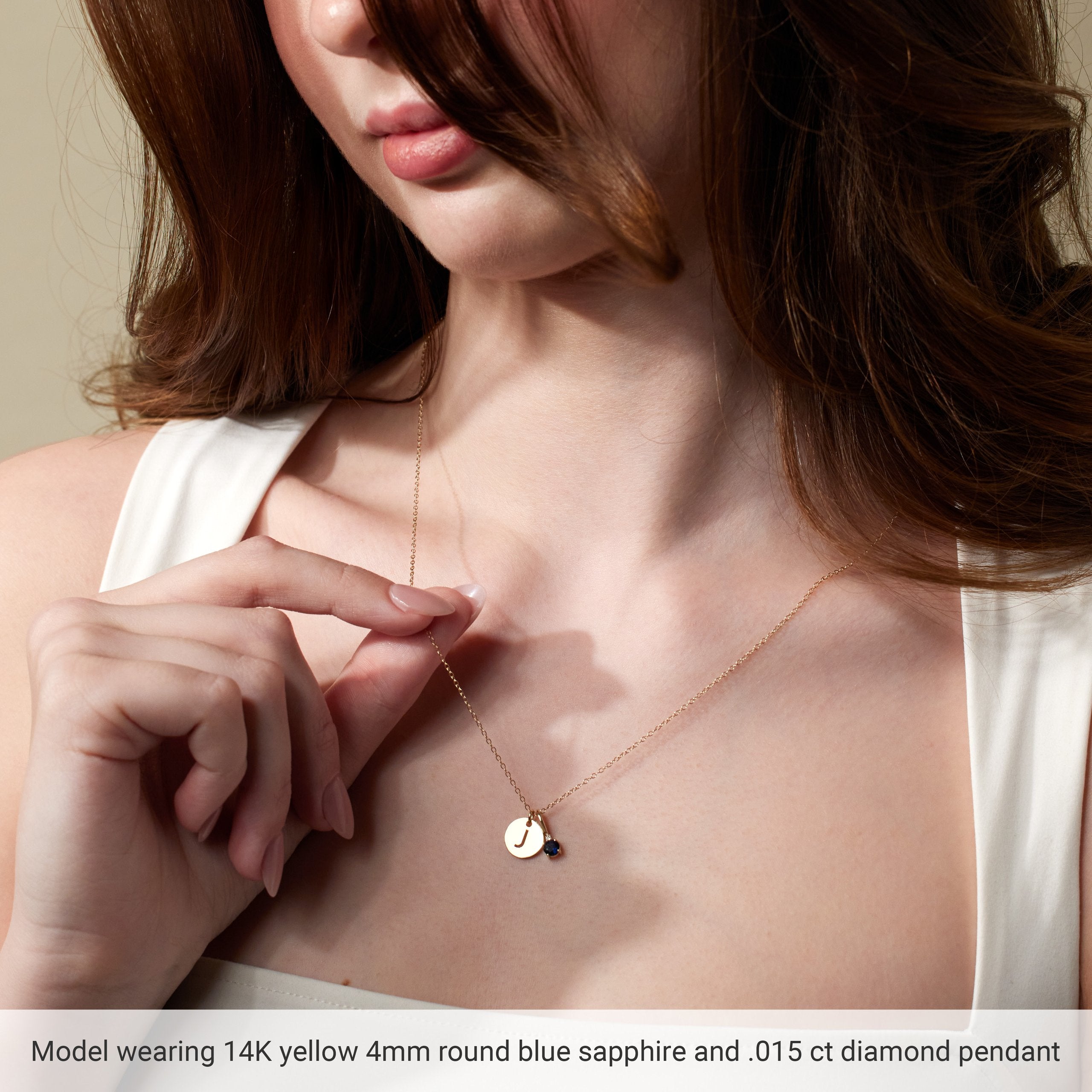 88002 / Pendant / Set / Platinum / Round / Natural Aquamarine / 4Mm :: 0.015 Ct / Natural Diamond / Si2-Si3, GH / Polished / Natural Aquamarine And .015 Ct Natural Diamond Charm/Pendant