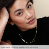 88567 / Earring / Set / Platinum / Natural Alexandrite / Round / 13.6 Mm / 2 Mm / 2Mm :: 1/8 Ctw / Si2-Si3, GH / Pair / Hinged / Polished / Natural Alexandrite And 1/8 Ctw Natural Diamond Huggie Earrings